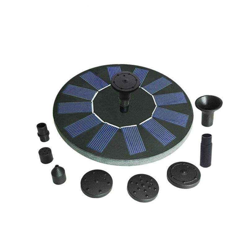 Leaping Fountain Nozzle Solar Floating Fountain Bird Feeder 1.4w5 Kinds Of Nozzles Maintenance Free Ty Without Rechargeable Battery