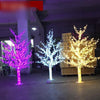 LED Luminous Tree Lamp Simulation Cherry Tree Lamp Outdoor Waterproof Park Landscape Courtyard Lawn Decorative Lamp 1.5m Red