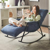 Home Back Balcony Rocking Chair Nordic Adult Chair Lunch Break Casual Chair Blue (headrest + Pedal Back Adjustable)