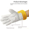 10 Pairs Welding Gloves Cowhide Welder Anti Scalding Labor Gloves Soft Wear-Resistant Protection Gloves for High Temperature Welding