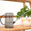 Stainless Steel Long Mouth Watering Pot Multi Meat Watering Pot Household Gardening Potted Watering Pot Tool Transparent Gray 1L