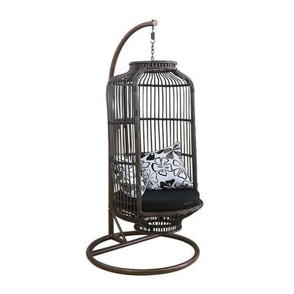 Outdoor Swing Balcony Bird's Nest Hanging Basket Rattan Chair Lazy Hanging Chair Creative Birdcage Rocking Chair Swing Indoor Household Thick Bar