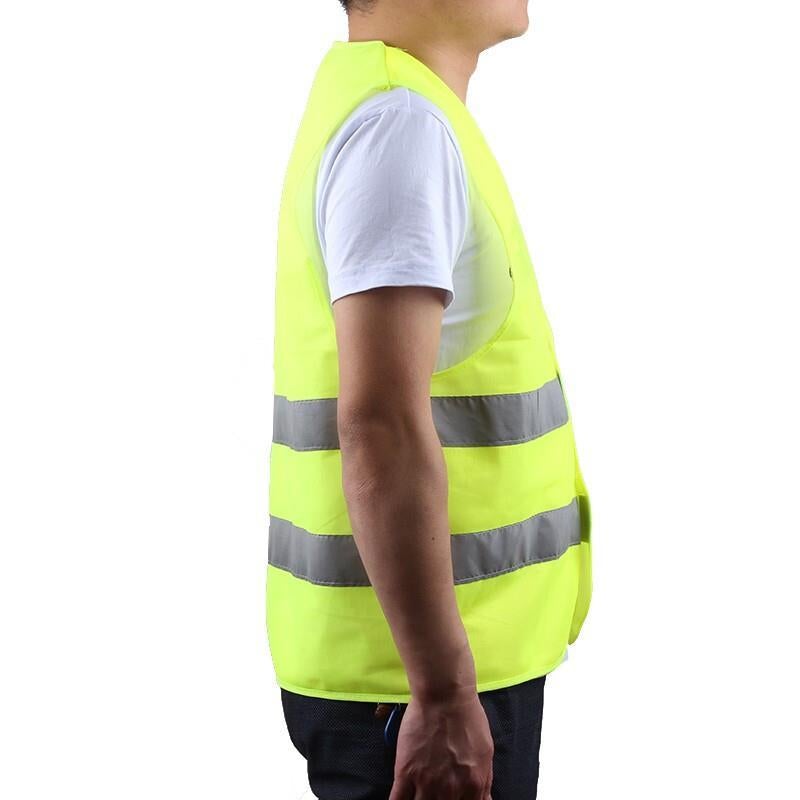 Yellow Cloth Reflective Vest (silver Reflective Strip First Two Back Two)