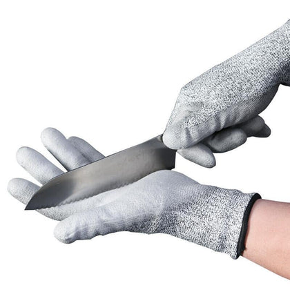 10 Pairs PU Coating Safety Gloves Stab Proof Kitchen Wear-resistant Gloves Wood Working Labor Protection Gloves Anti Cutting Work Gloves - Free Size