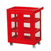 Net Type Tools Storage Trolley Double Door Tool Cart Workshop Trolley Tool Cabinet Maintenance Trolley Hardware Toolbox - Red