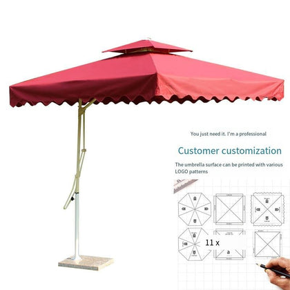 Garden Umbrella Outdoor Large Sun Stall Sentry Box Leisure Terrace Courtyard 2.5 Rainproof Royal Blue Cross