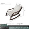 Light Luxury Furniture New Chinese Solid Wood Rocking Chair Recliner Adult Family Small Balcony Leisure Lazy Sofa Rocking Afternoon Couch Rocking Chair (light Gray)