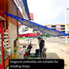 Sun Umbrella Outdoor Sunshade Stall Inclined Shop Business Square Folding Rectangular Canopy Thickening Main Umbrella Six Bone 4 × 3 Red