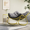 Balcony Rocking Chair Household Nap Chair Indoor Living Room Simple Leisure Lazy Chair Black With Cushion