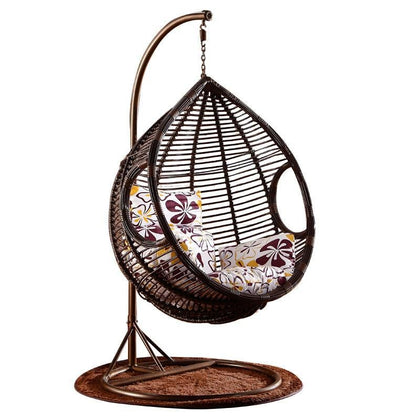 Hanging Basket Swing Outdoor Coarse Rattan Imitation Single Double Chair Autumn Balcony RockingIndoor Courtyard Leisure Coarse Coffee