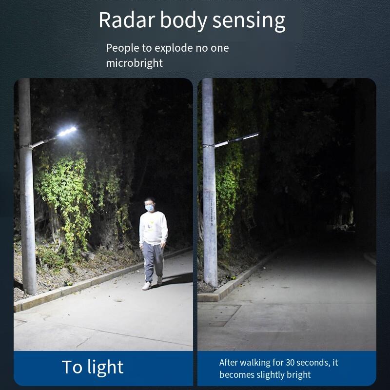 Solar Lamp Radar Human Body Induction Street Lamp Household Outdoor Courtyard Lamp Outdoor LED Projection Lamp New Rural Lamp Waterproof Super Bright