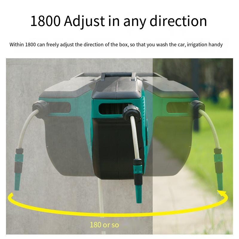 Automatic Telescopic Pipe Reel Garden Watering Nozzle High Pressure Car Washing Water Gun Water Pipe Drum Storage Frame Set 16.5m Automatic Pipe Drum Set