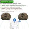 Solar Bluetooth Speaker Garden Sound Outdoor Waterproof Remote Control Simulation Stone Cobblestone Lawn Speaker Plug-in Card Version (1 Set, Bluetooth + TF + Remote Control) 10 Packages