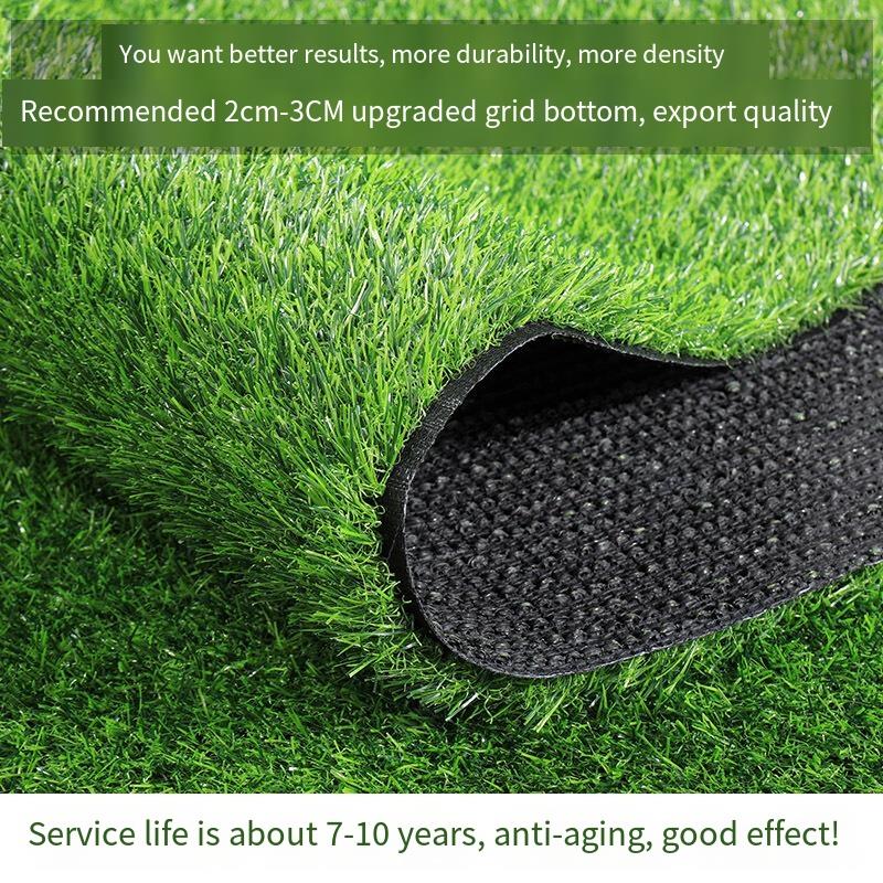 6 Pieces 2.5cm Autumn Grass Double Layer Simulated Lawn Mat Fake Grass Green Plant Green Artificial Plastic Turf Carpet