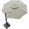 Outdoor Umbrella Sunshade Umbrella Outdoor Umbrella Khaki Super Large Thick 3.5m Round [with 100kg Marble Rotary Base]