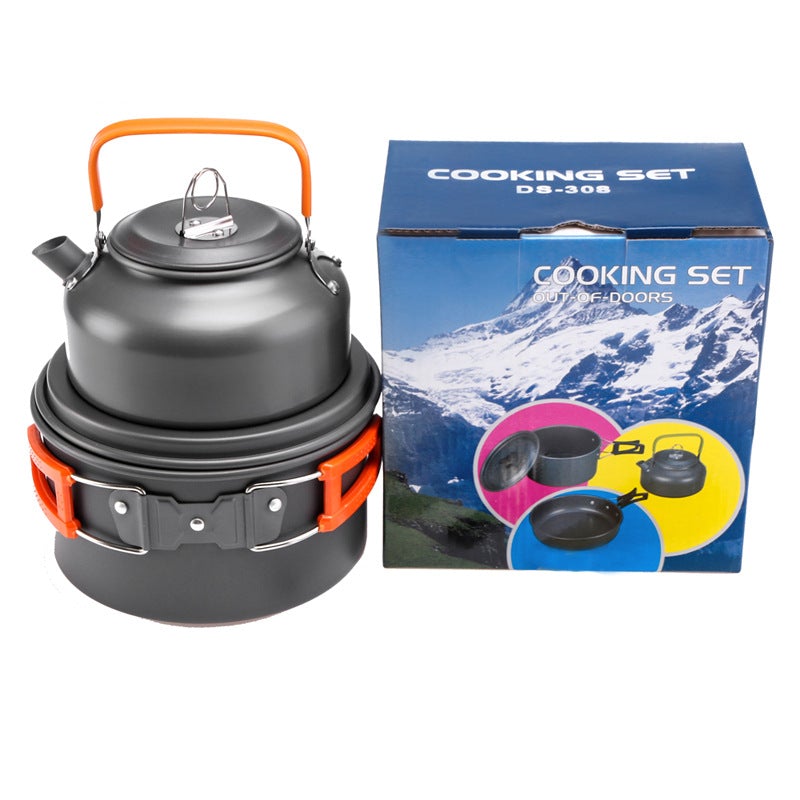 Outdoor Portable Pot Set 2-3 People Split Gas Stove Camping Windproof Stove Cookware Set For Picnic Traveling