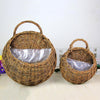 Rattan Wall Hanging Flower Blue Frame Wall Hanging Basket Primary Color Flower Basket