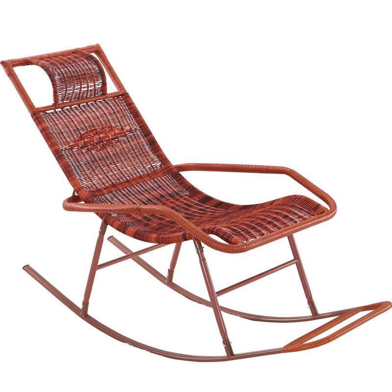 Double Gold Wheels Balcony Rocking Chair Adult Reclining Chair Rocking Chair Nap Chair Lazy Living Room Chair Elderly Chair Leisure Chair Carefree Chair Rattan Chair
