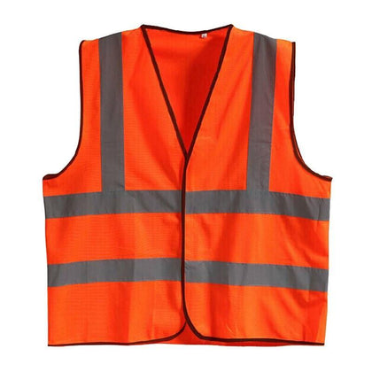 10 Pieces Safety Reflective Vest Road Construction Safety Clothes Widened 4 Reflective Strips Vest Riding Clothes Fluorescent Vest