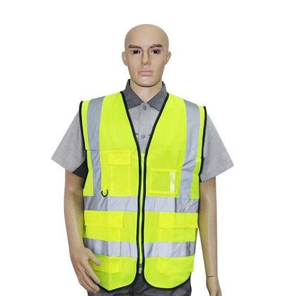 6 Pieces Reflective Vest Sanitation Suit Safety Vest Fluorescent Vest Protective Suit Safety Work Suit for Outdoor Working Night Riding Running