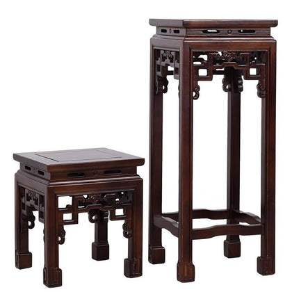 Solid Wood Flower Rack Living Room Modern Simple Indoor Multi-layer Floor Type Bonsai Rack Balcony Lvluo Wooden Chinese Flower Table Flower Rack Floor Type Bonsai A - Square Rack (side Length 30x30x, Height 35cm) 1 Walnut