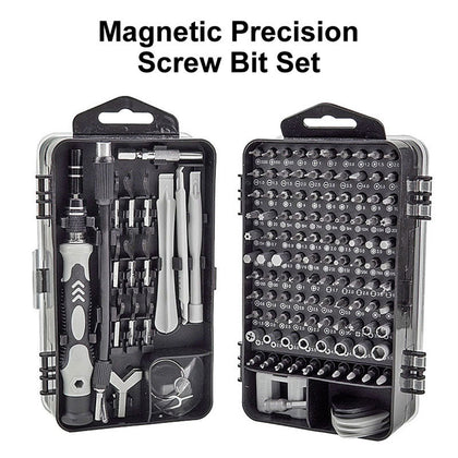 Screwdriver Kit for Electronics, 138 in 1 Magnetic Precision Screw Bit Set Small Black for Laptop PC Mobile Phone Glasses, Gray