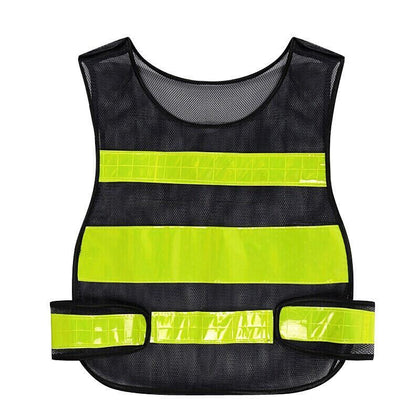 10 PiecesBlack Mesh Reflective Vest Construction Site Safety Suit Traffic Back Traffic Duty Warning Suit Road Administration Vest