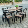Outdoor Table And Chair Combination Cafe Balcony Garden Plastic Wood Table And Chair Anti-corrosion And Sun Protection One Table And Six Chairs