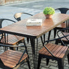 Outdoor Table And Chair Combination Cafe Balcony Garden Plastic Wood Table And Chair Anti-corrosion And Sun Protection One Table And Six Chairs