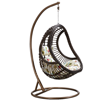 Hanging Chair Hanging Basket Rattan Chair Single Bassinet Chair Bird's Nest Rocking Chair Dormitory Balcony Double Swing Imitation Wood Grain Color