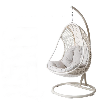 Indoor Double Rattan Chair With Pear Net Hanging Basket And Outdoor Single Chair Set