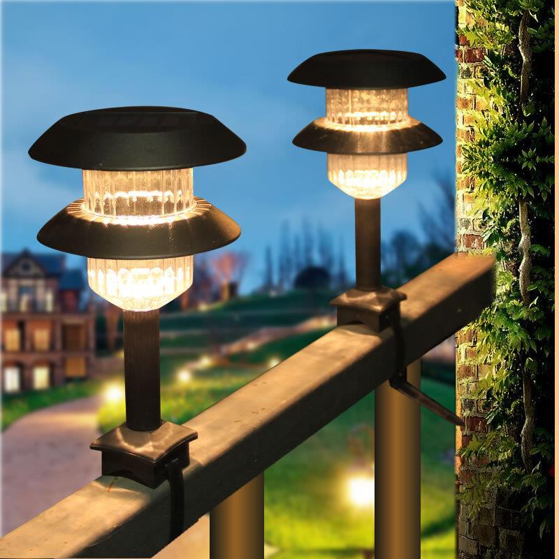 European Double-layer Solar Lamp Household Outdoor Balcony Railing Decorative Lamp Outdoor Waterproof Courtyard Fence Atmosphere Landscape Lamp