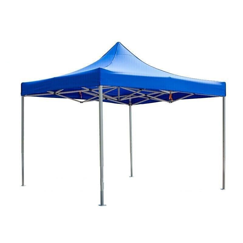 Outdoor Folding Tent Telescopic Canopy Stall Four Foot Sunshade Four Corner Canopy Anti Ultraviolet Outdoor Court 3x3 Reinforced Black Frame 3cm Blue