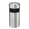 Stainless Steel Trash Can 5L with Ashtray Garbage Bin With Double Barrel Inside and Outside Suitable for Hotel Lobby, Elevator Entrance, Courtyard, Garden