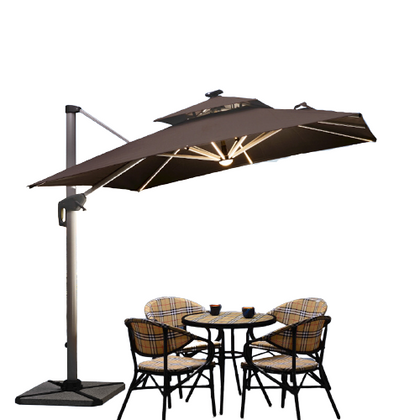 Outdoor Sunshade 3m Courtyard Umbrella Security Guard Box Solar Roman Umbrella Outdoor Leisure Umbrella