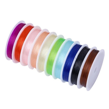 10Roll Elastic Crystal Thread Beading Cords For Bracelets Stretch Thread String Necklace DIY Jewelry Making Findings Mixed Color