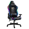 ECVV Gaming Chairs with RGB LED Adjustable Reclining Back Oil-waxed Leather Oversized Design Rocking Chair Suitable for Gamers Game Anchors