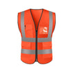 10 Pieces Reflective Vest Zipper Multi Pocket Reflective Vest Fluorescent Orange Car Traffic Safety Warning Vest Reflective Strips Environmental Sanitation Construction Duty Riding Safety Suit