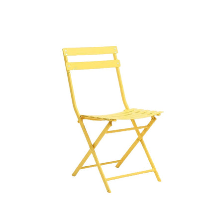 Yellow Folding Table And Chair Portable Three Piece Set Indoor Balcony Household Stool Nordic Leisure Modern Simple Tea Table Combination Outdoor Iron