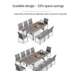 Outdoor Leisure Wooden Table And Chair Courtyard Multi-function Antiseptic Table And Chair Garden Outdoor Terrace Villa Retractable Long Table