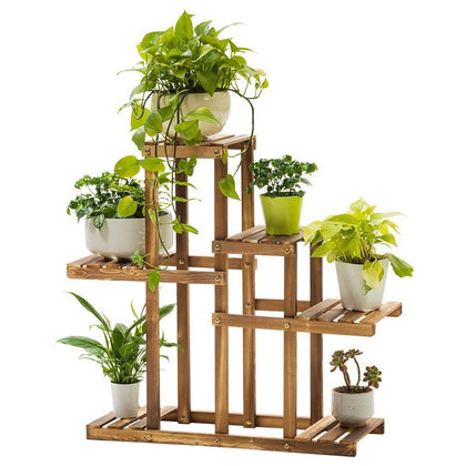 Simple Solid Wood Fleshy Green Pineapple Flower Rack Indoor Multi-storey Thickened Balcony Floor Type Living Room Simple Modern European Flower Pot Rack Storage Rack Bonsai Rack [reinforced And Bold] Small Model