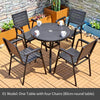 Outdoor Table And Chair Balcony Anticorrosion Aluminum Alloy Plastic Wood Coffee Table And Chair Leisure Garden Combination One Table Four Chairs