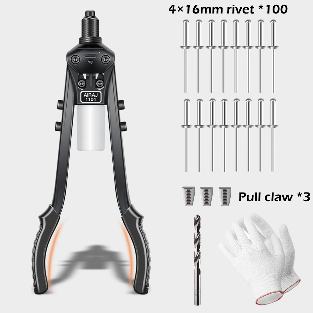 Heavy Duty Hand Riveter Long Arm Rivet Tools Includes; ECVV SA – ECVV.SA