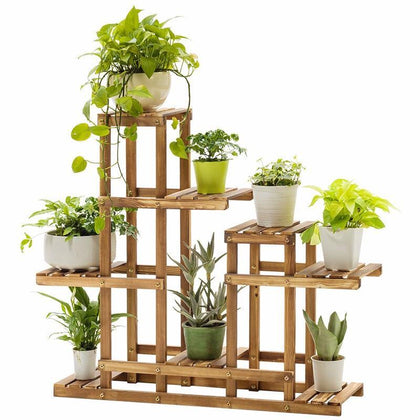 Simple Solid Wood Fleshy Green Pineapple Flower Rack Indoor Multi-storey Thickened Balcony Floor Type Living Room Simple Modern European Flower Pot Storage Bonsai [reinforced And Bold] Large