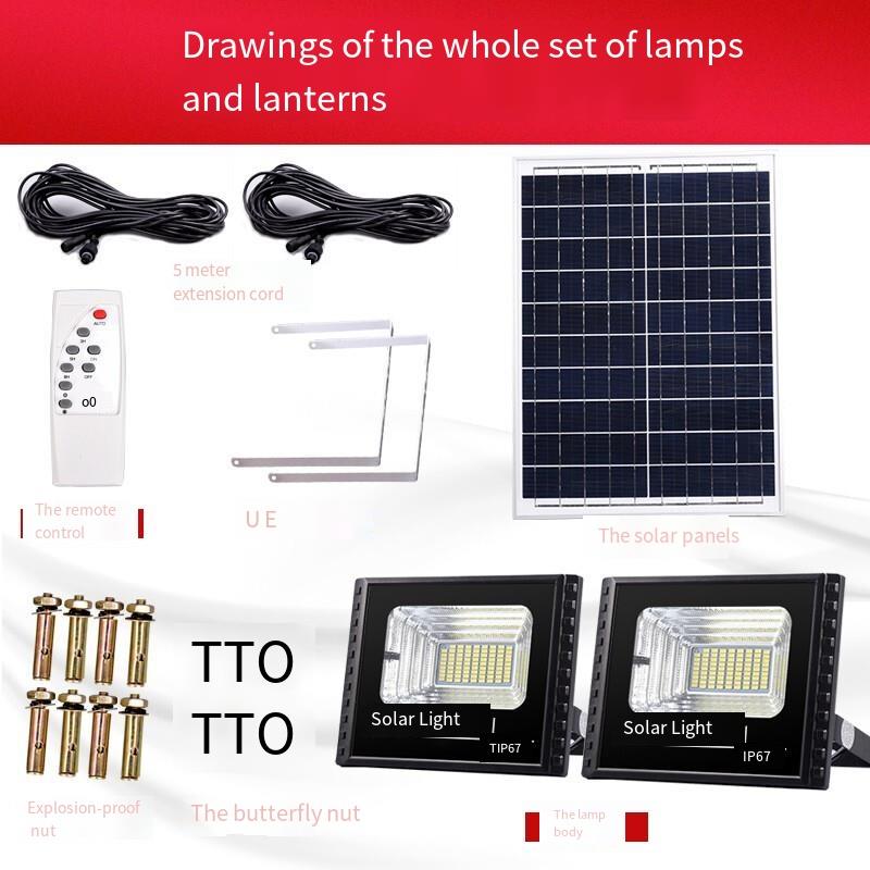 Solar Lamp Courtyard Lamp Household Outdoor LED Projection Lamp Super Bright Waterproof New Rural Construction Site Workshop Outdoor Light