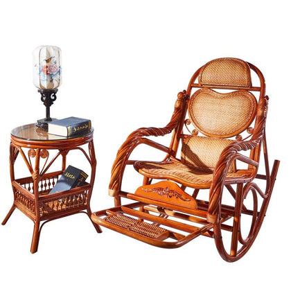 Rocking Chair Reclining Chair Rattan Chair Elderly Lazy Sofa Chair Adult Reclining Chair Carefree Chair Leisure Outdoor Courtyard Rocking Chair