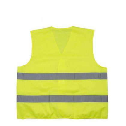 6 Pieces Yellow Reflective Vest Fluorescent Vest Highway Construction Site Reflective Vest Light Comfortable Reflective Strip Work Vest
