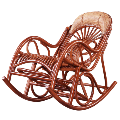 Balcony Real Rattan Weaving Rocking Chair Rattan Chair Reclining Chair Adult Nap Lunch Break Indoor Elderly Leisure Chair