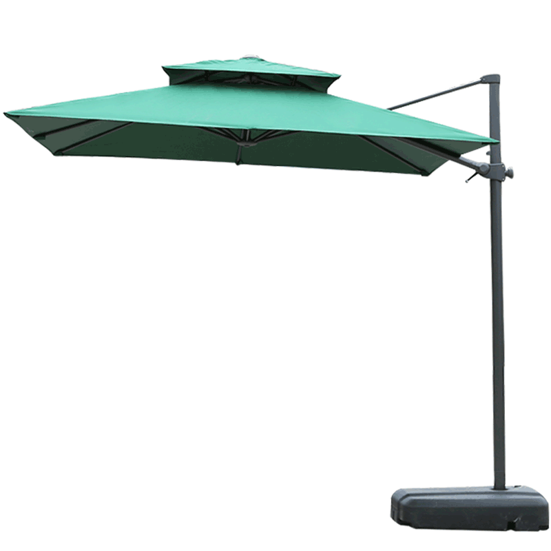 2.5m Square Boundless [Equipped With 160kg Water Tank Base With Roller] Outdoor Sunshade Umbrella Sun Umbrella Courtyard Umbrella Balcony Garden Umbrella Outdoor Sunshade Stall Solar Light Umbrella Sentry Box Umbrella