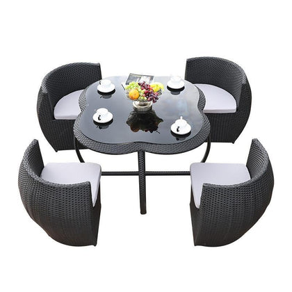 Outdoor Table And Chair Combination Modern Simple Creative Lazy Rattan Chair Back Chair Balcony Outdoor Courtyard Rattan Furniture Black Rattan Storage Chair